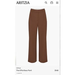 Aritzia Effortless Pant in Cognac Brown
